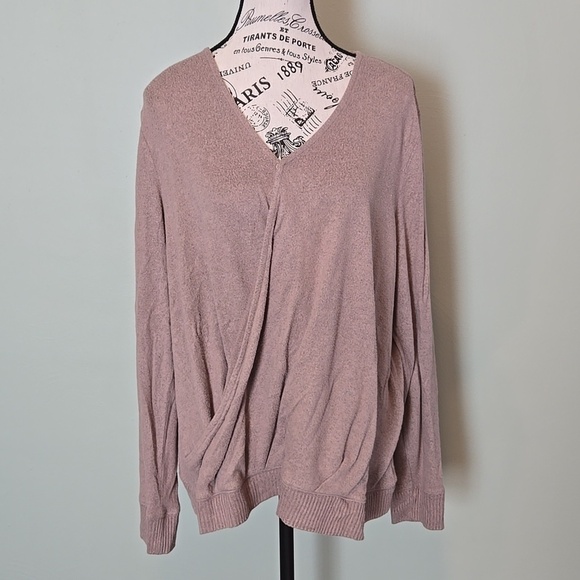 Candace Cameron Bure Sweaters - Taupe V-Neck Sweater